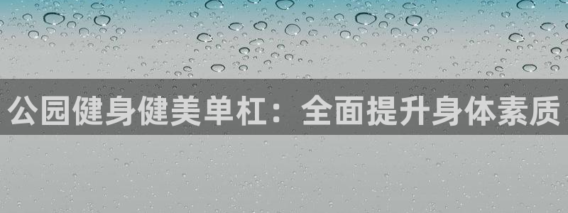 意昂3官方：公园健身健美单杠：全面提升身体素质