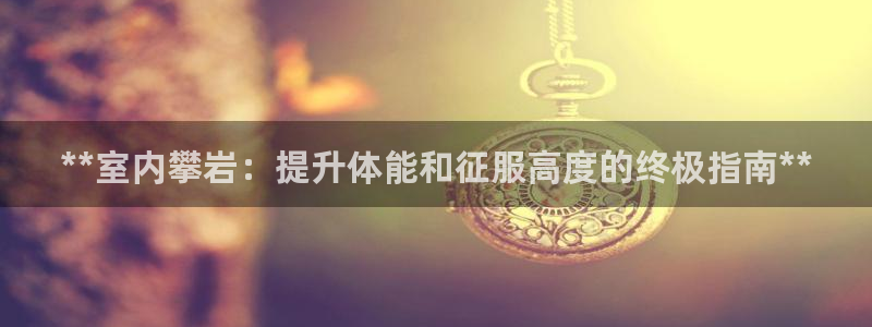 意昂体育3软件：**室内攀岩：提升体能和征服高度的终